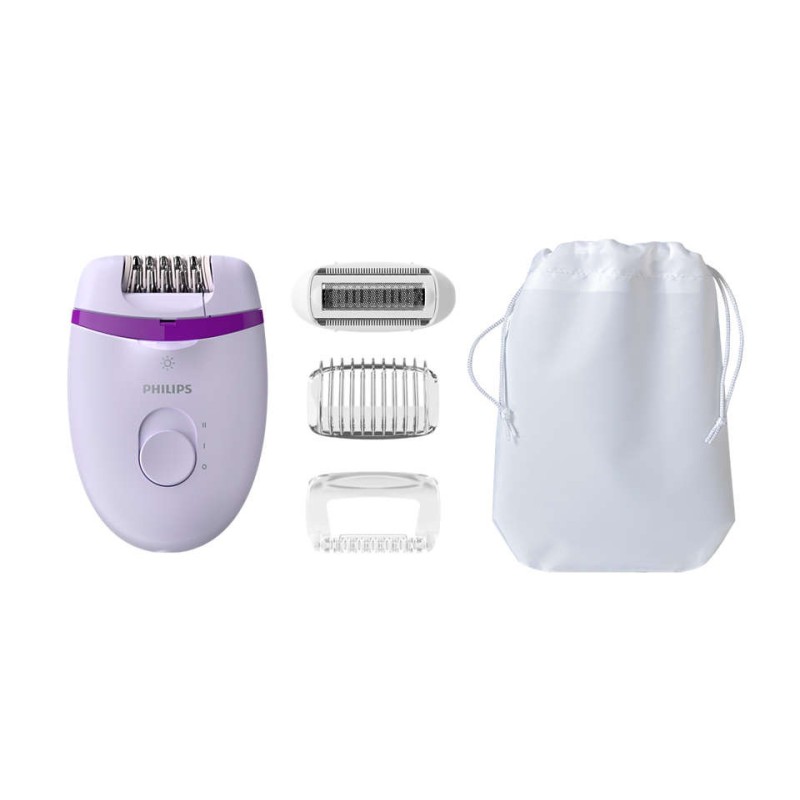 Philips Satinelle Essential Zasilany sieciowo kompaktowy depilator do nóg z lampką Opti-light Philips Satinelle Essential Zasilany sieciowo kompaktowy depilator do nóg z lampką Opti-light