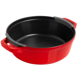 Zestaw 3 naczyń żeliwnych z pokrywką STAUB 40508-387-0 - czerwony 24 cm