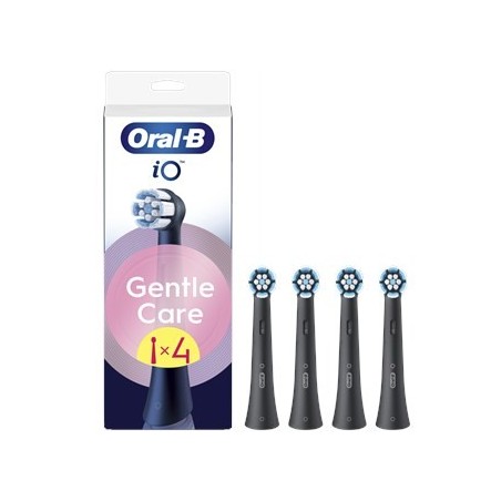 Końcówki wymienne do szczoteczek Oral-B iO GentleCare. 4 sztuki, kolor czarny, dla dorosłych