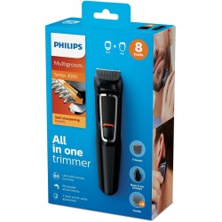 Philips MULTIGROOM Series 3000 Trymer do twarzy i włosów 8 w 1 z 8 nasadkami