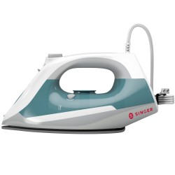 SINGER Steam Choice 1.0 Żelazko suche i parowe Płyta ceramiczna 2200 W Kolor Aqua, Biały