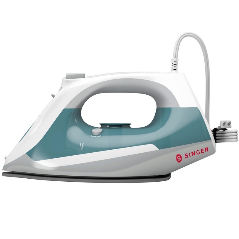 SINGER Steam Choice 1.0 Żelazko suche i parowe Płyta ceramiczna 2200 W Kolor Aqua, Biały SINGER Steam Choice 1.0 Żelazko suche i parowe Płyta ceramiczna 2200 W Kolor Aqua, Biały