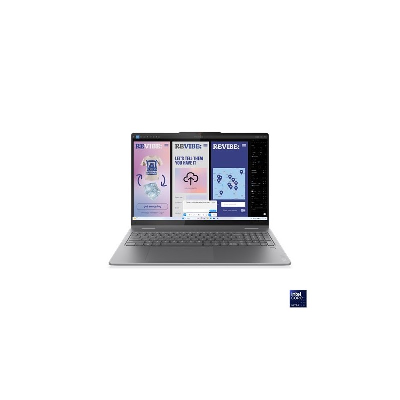 Laptop Lenovo Yoga 7 2-in-1 16ILL10, Luna Grey, 16" OLED, Touchscreen, WQXGA+, 2880 x 1800 pixels, Glossy, Intel Core Ultra 7,