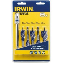 IRWIN WIERTŁO DO DREWNA KPL.5szt. BLUE GROOVE 6X 16, 18, 20, 22, 25 mm ... ...