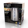 Adler AD 1273 czajnik elektryczny 1 l 1200 W Czarny, Orzech laskowy, Stal nierdzewna
