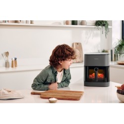 Frytkownica Panasonic NF-CC500SXE z wyświetlaczem LCD, 5 l, 1450 W, obudowa Cool touch