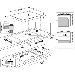 Whirlpool AKT 616/NB płyta kuchenna Czarny Wbudowany 60 cm Gaz 4 stref(y)