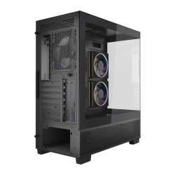 GEMBIRD OBUDOWA FORNAX X550 AQUARIUM MIDI-TOWER (2X USB 3.1, 1X USB TYPE-C) 3X FAN, CZARNA