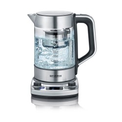 SEVERIN CZAJNIK ELEKTRYCZNY SZKŁO-STAL, REG. TEMPERATURY, SITKO DO HERBATY, AUT. PROGRAM, KONTROLER STRIX, 1,7L 3000W WK3422
