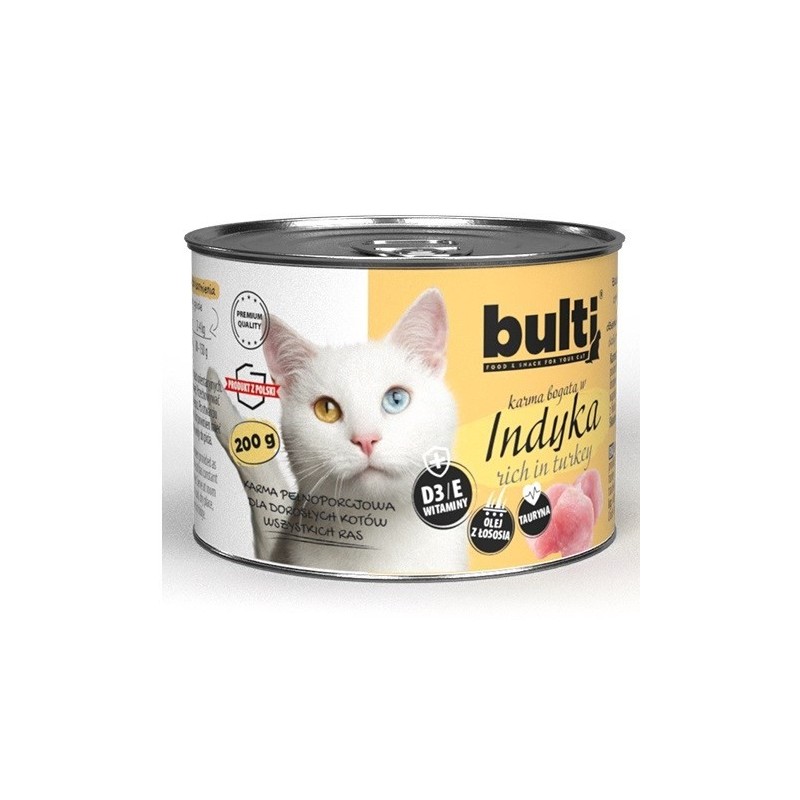 BULTI mielonka bogata w indyka dla kota 200g