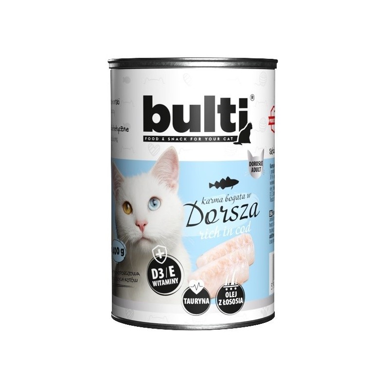 BULTI mielonka bogata w dorsza dla kota 400g BULTI mielonka bogata w dorsza dla kota 400g