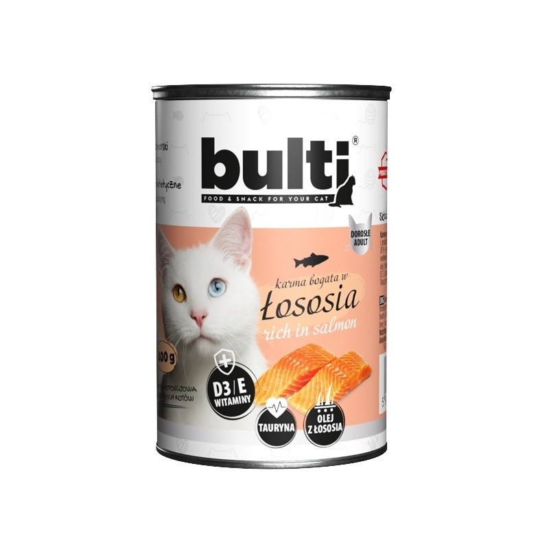 BULTI mielonka bogata w łososia dla kota 400g