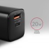 Axagon ACU-PQ20 wall charger QC3.0/AFC/FCP+ PD type-C 20 W - schwarz - USB Typ C Telefon komórkowy, Smartfon, Smartwatch,