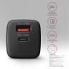 Axagon ACU-PQ20 wall charger QC3.0/AFC/FCP+ PD type-C 20 W - schwarz - USB Typ C Telefon komórkowy, Smartfon, Smartwatch,