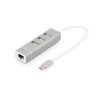 Digitus 3-portowy hub USB 2.0 i adapter LAN Fast Ethernet ze złączem Type-C™
