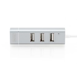 Digitus 3-portowy hub USB 2.0 i adapter LAN Fast Ethernet ze złączem Type-C™