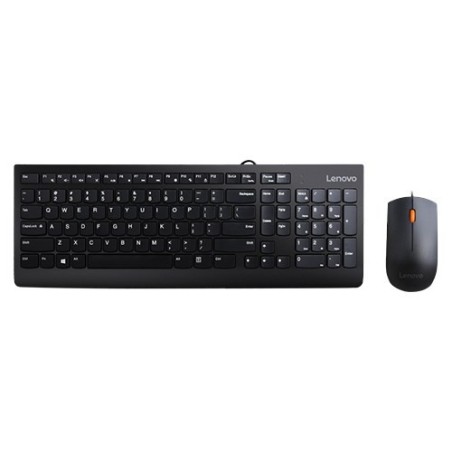 Lenovo 300 klawiatura Dołączona myszka Uniwersalne USB QWERTY US English Czarny