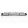 Panel krosowy high density 19" 48x keystone, ekranowany, 1U, czarny, prowadnica kabli,pola opisowe