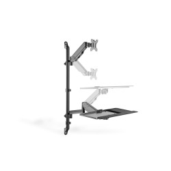 DIGITUS RAMIĘ NAŚCIENNE POJEDYNCZE LCD+KLAWIATURA MAX.32" MAX. 8KG UCHYLNO-OBROTOWE 360° (PIVOT) DA-90372