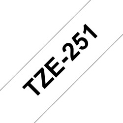 Brother TZE-251 taśmy do etykietowania Czarny na białym
