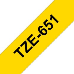 Taśma BROTHER LAMINOWANA 24MM/8M CZARNY NA ŻÓŁTYM