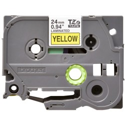 Taśma BROTHER LAMINOWANA 24MM/8M CZARNY NA ŻÓŁTYM