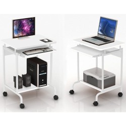 TECHLY MAŁE MOBILNE BIURKO KOMPUTEROWE 600X450 BIA