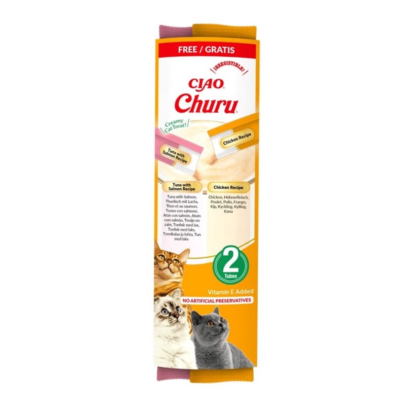 INABA CAT CHURU SNACK PUREE przysmak dla kota 2x14g INABA CAT CHURU SNACK PUREE przysmak dla kota 2x14g