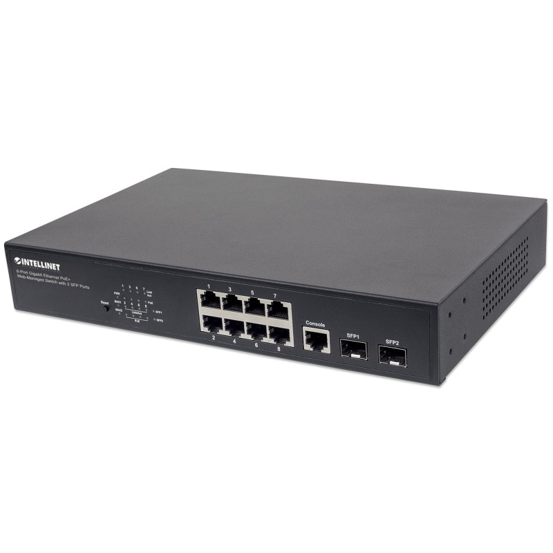 Intellinet 561167 łącza sieciowe Zarządzany Gigabit Ethernet (10/100/1000) Obsługa PoE Czarny