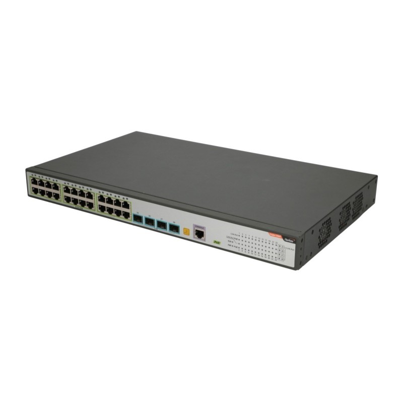 FiberHome S5800-28T-X-PE-AC łącza sieciowe Zarządzany L2/L3 Gigabit Ethernet (10/100/1000) Obsługa PoE 1U Czarny, Szary