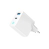 GEMBIRD 2-PORTOWA SZYBKA ŁADOWARKA SIECIOWA GAN (PD) USB (A+C), 45W, LED, BIAŁA