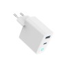 GEMBIRD 2-PORTOWA SZYBKA ŁADOWARKA SIECIOWA GAN (PD) USB (A+C), 30W, LED, BIAŁA