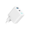 GEMBIRD 2-PORTOWA SZYBKA ŁADOWARKA SIECIOWA GAN (PD) USB (A+C), 30W, LED, BIAŁA