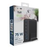 GEMBIRD 6-PORTOWA SZYBKA ŁADOWARKA SIECIOWA GAN (PD) 6XUSB (2X USB-A + 4X USB-C), 75W, CZARNA