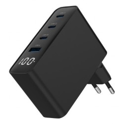 GEMBIRD 4-PORTOWA SZYBKA ŁADOWARKA SIECIOWA GAN (PD) USB (3X USB-A + 1X USB TYP-C) 100W, CZARNA