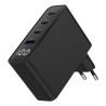 GEMBIRD 4-PORTOWA SZYBKA ŁADOWARKA SIECIOWA GAN (PD) USB (3X USB-A + 1X USB TYP-C) 100W, CZARNA