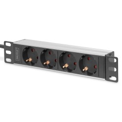 Digitus 10-calowa listwa zasilająca z profilem aluminiowym, 4 gniazda ze stykami ochronnymi