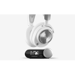 Steelseries Arctis Nova Pro Wireless Zestaw słuchawkowy Przewodowy i Bezprzewodowy Opaska na głowę Gaming Bluetooth Srebrny,