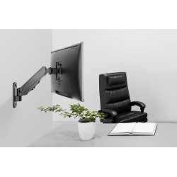 Uchwyt ścienny pojedynczy 1xLCD max 32" i 8kg z sprężyną gazową
