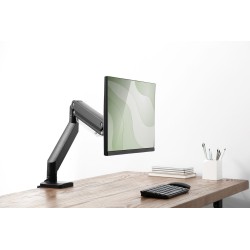 Ramię biurkowe pojedyńcze z zaciskiem 1xLCD z sprężyną gazową max. 35" i 15kg