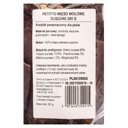 PETITTO Mięso wołowe suszone przysmak dla psa 500g