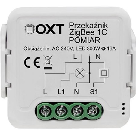 Moduł OXT przekaźnik 1 obw. pomiar 16A ZigBee TUYA