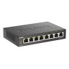 D-Link DGS-1008P/E łącza sieciowe Nie zarządzany L2 Obsługa PoE Czarny
