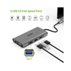 Acer 10-in-1 Type C dongle 3xUSB 3.0