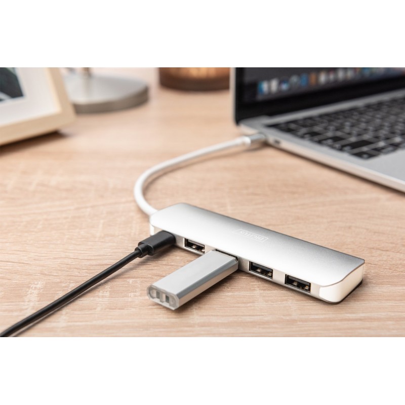 Digitus 4-portowy hub USB Type-C™ (USB 3.0) + PD