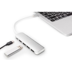 Digitus 4-portowy hub USB Type-C™ (USB 3.0) + PD