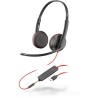 Poly Blackwire 3225 Stereo USB-C Headset +3.5mm Plug +USB-C/A Adapter (Bulk)