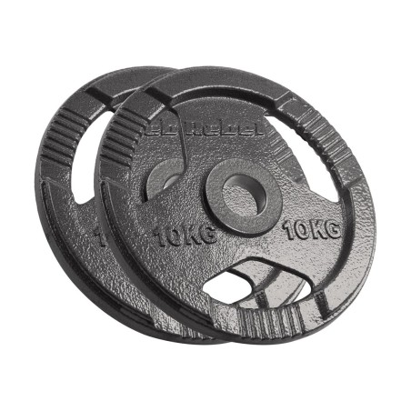 Obciążenie żeliwne olimpijskie zestaw 2x10kg, otwór 51mm, talerz z uchwytami, REBEL ACTIVE