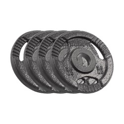 Obciążenie żeliwne olimpijskie zestaw 4x2.5kg, otwór 51mm, talerz z uchwytami, REBEL ACTIVE