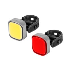 Rebel Komplet świateł do roweru (z przewodem USB) URZ3492